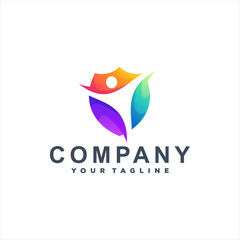 shield color gradient logo design