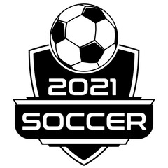 Fussball mit Schild 2021 - soccer 2021 - Icon Symbol