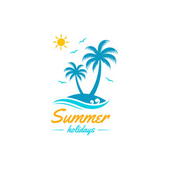 Fototapeta na wymiar Summer holidays icon logo vector design