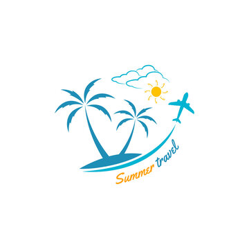 Summer travel icon logo vector design