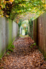 Public footpath in Leybourne near Maidstone in Kent, England