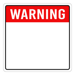 Warning sign. Square sign attention with blank space for text, template for printing. Vector illustration