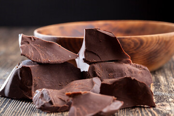 real bitter chocolate broken