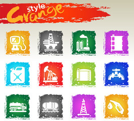 Oil and petrol industry objects icons
