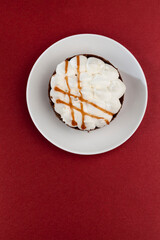 sweet dessert of tartlet and cream