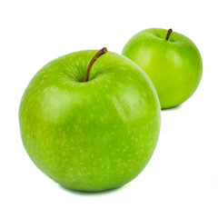 Fresh Ripe green apple isolated on a white background, fruit healthy concept