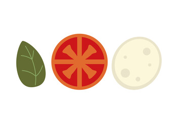 Mozzarella cheese and Tomato on white background.