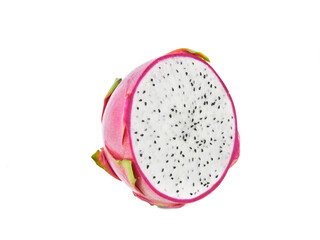 
Ripe Dragon fruit,Pitaya or Pitahaya (Hylocercus undatus (Haw) Brit. & Rose)isolated on a white background, fruit healthy concept