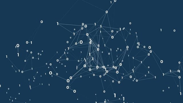 Binary Code and Lines background loops - flat design style