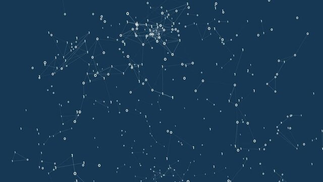 Binary Code and Lines background loops - flat design style