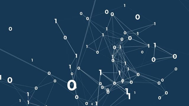 Binary Code and Lines background loops - flat design style