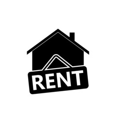 Rent house icon isolated on white background