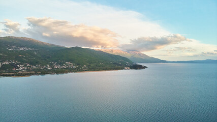 Aerial view of Lake Ohrid. North Macedonia