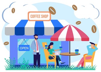 Illustration vector graphic cartoon character of coffee shop