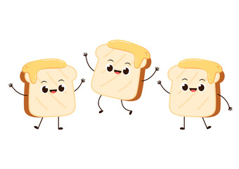 Bread character. bread symbol. free space for text. bread logo design. Honey on bread.