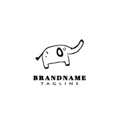 cute animal elephant logo template icon vector illustration