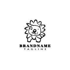 cute lion logo template icon vector illustration