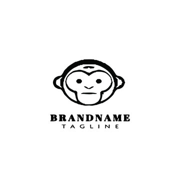 monkey logo icon design template vector illustration