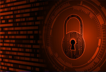 Closed Padlock on digital background, cyber security