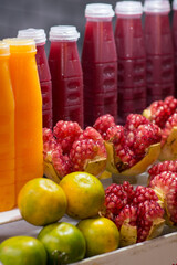 orange juice and pomegranate juice and orange juice