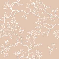 seamless pattern of branches and leaves