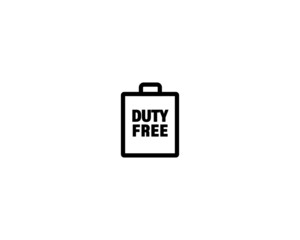 Tax free paper bag icon. airport duty free paper bag vector icon for web design, online shopping, shop, tax free concept