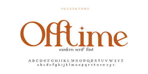 Modern sans serif elegance font. Classic minimal high contrast wedding font. Uppercase only. Vector illustration.