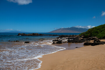 Beach in Hawaii, Dream landscape. Paradise Sunny beach with turquoise sea. Summer vacation and...