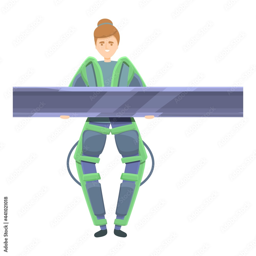 Poster powerful exoskeleton icon. cartoon of powerful exoskeleton vector icon for web design isolated on wh