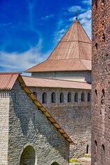 View of the old stone fortress with a watchtower