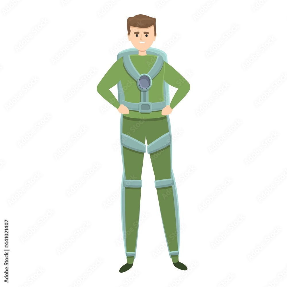 Poster working exoskeleton icon. cartoon of working exoskeleton vector icon for web design isolated on whit