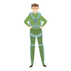 Fototapeta na wymiar Working exoskeleton icon. Cartoon of Working exoskeleton vector icon for web design isolated on white background
