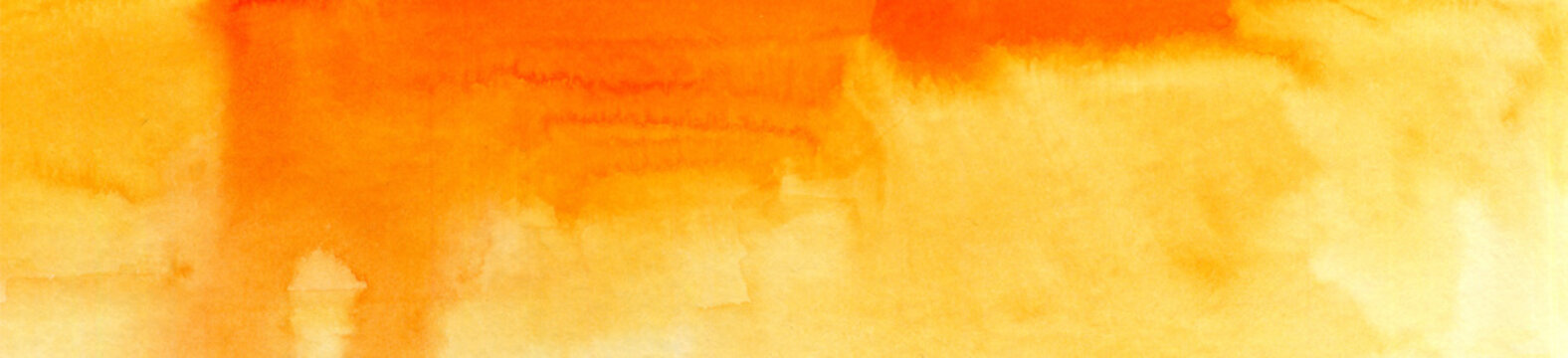 horizontal watercolor background with soft transitions. Autumn orange warm watercolor background