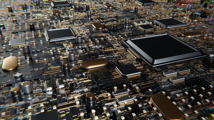 Abstract Electronic Board and CPU Background
