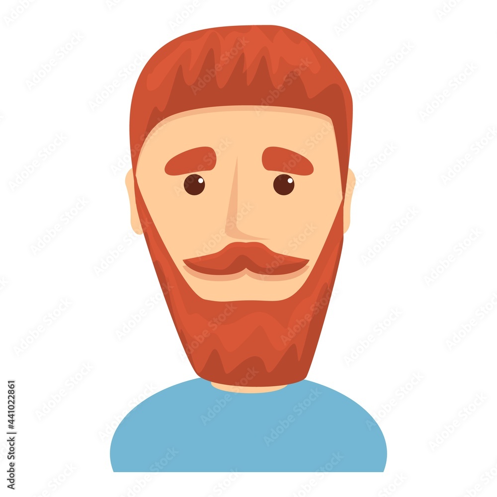 Poster man with beard icon. cartoon of man with beard vector icon for web design isolated on white backgrou