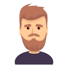 Bearded funny guy icon. Cartoon of Bearded funny guy vector icon for web design isolated on white background