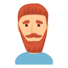 Man with beard icon. Cartoon of Man with beard vector icon for web design isolated on white background