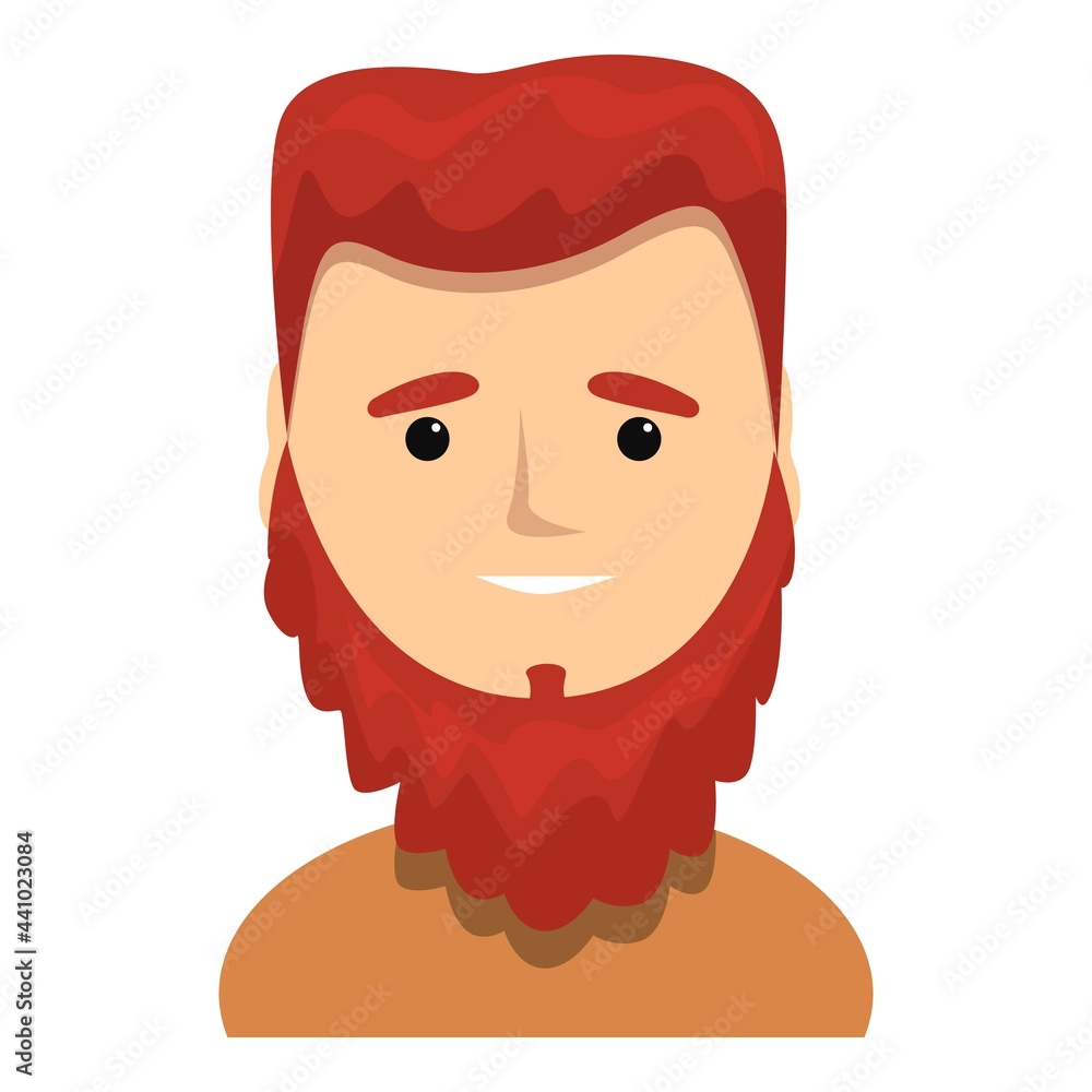 Poster red haired bearded swede icon. cartoon of red haired bearded swede vector icon for web design isolat