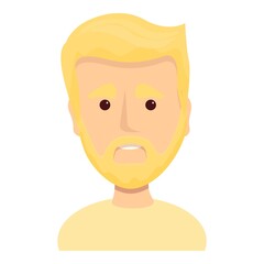 Bright blond with beard icon. Cartoon of Bright blond with beard vector icon for web design isolated on white background