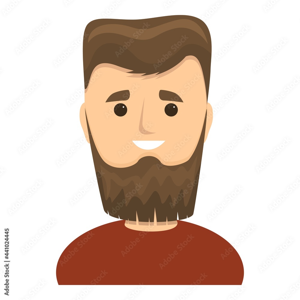 Poster funny guy with beard icon. cartoon of funny guy with beard vector icon for web design isolated on wh