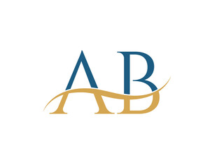 Initial letter AB, AV letter logo design