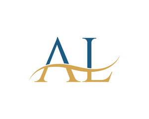 Initial letter AL, AL letter logo design