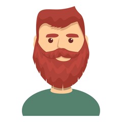 Red haired bearded guy icon. Cartoon of Red haired bearded guy vector icon for web design isolated on white background