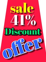 41% discount  sale offer illustration banner board