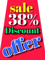 38%discount  sale offer illustration banner board