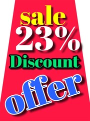 23% discount  sale offer illustration banner board