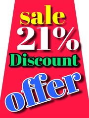 21% discount sale offer illustration banner