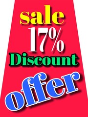 17% discount sale offer illustration banner