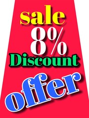 8% discount sale offer illustration banner