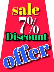 7% discount sale offer illustration banner board